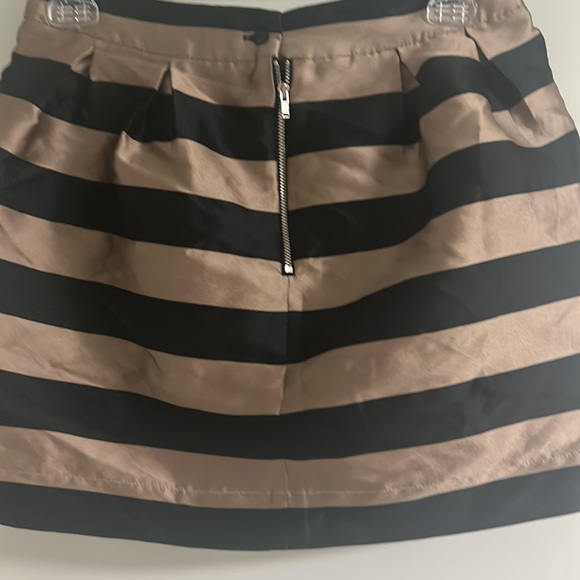 NWT Nell Champagne Skirt Brown Black Striped women’s sz2 - Picture 4 of 6